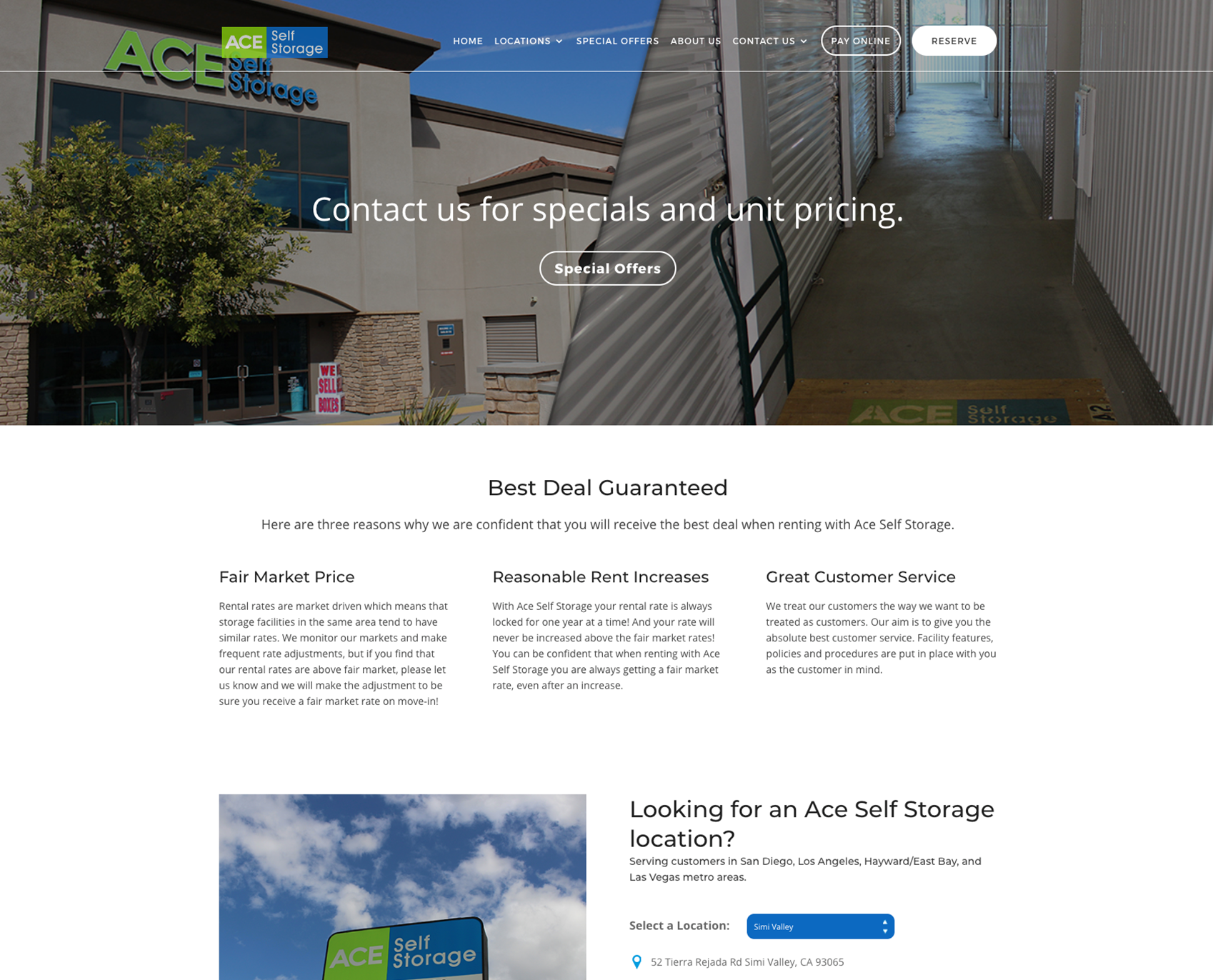 ace self storage new website