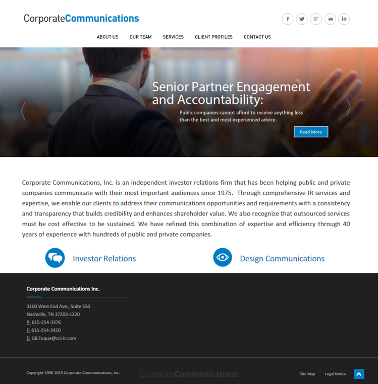 New Website Design for Investor Relations Firm in Nashville