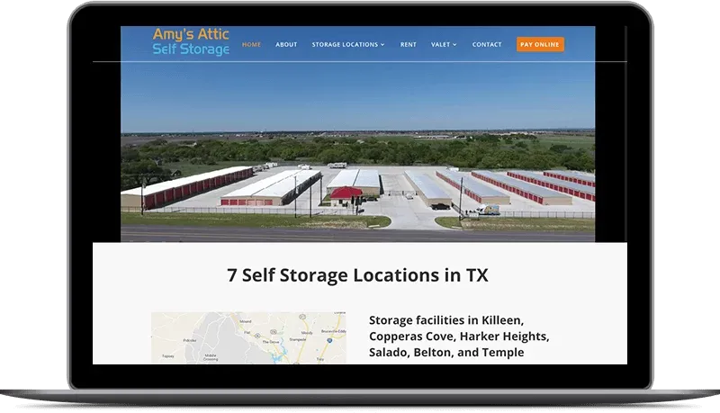 web2 amys attic self storage website